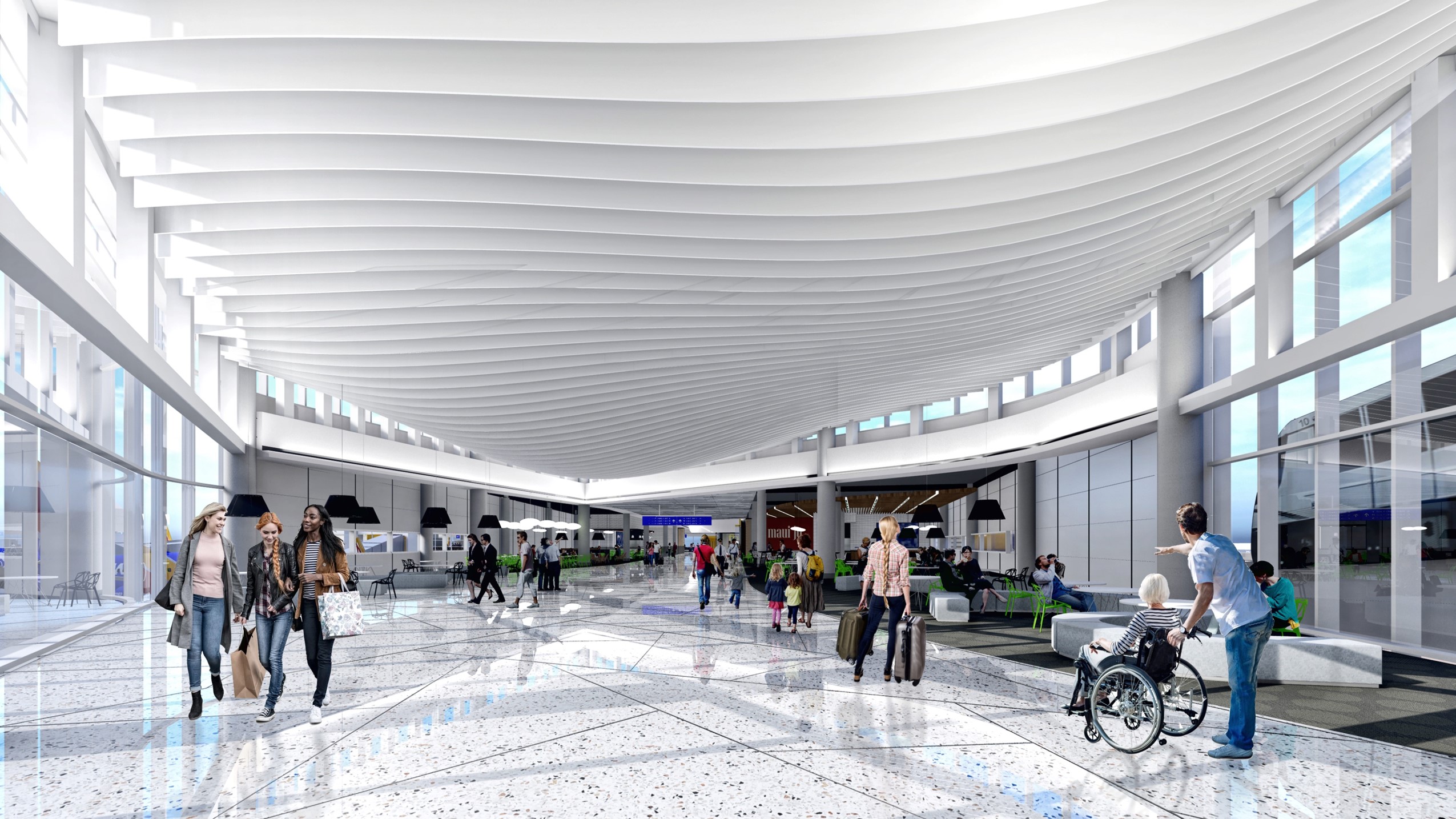 Internal View of Concourse at PHX Sky Harbor International Airport.