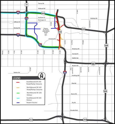 Map of detours