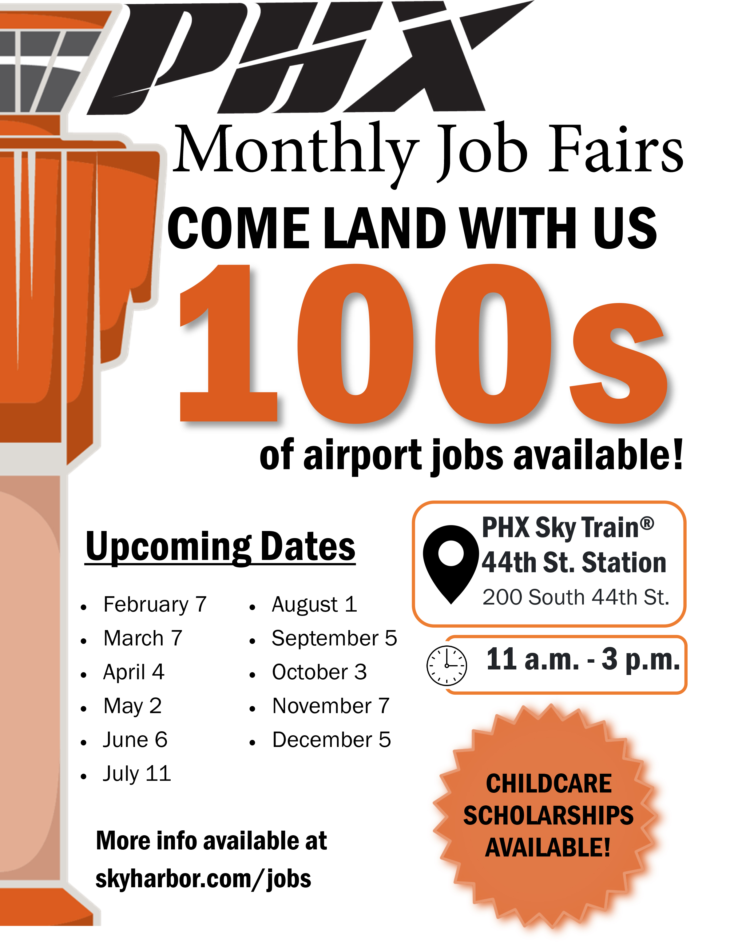 A flyer for a Job Fair event showing dates and info