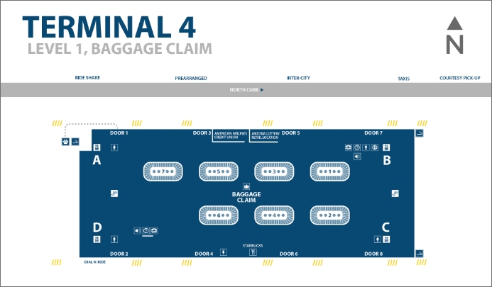 Map image of Terminal 4 at Sky Harbor Airport